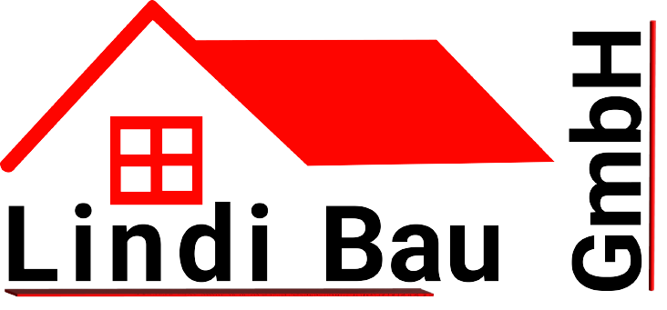 Lindi Bau logo mit fliese und rote dach